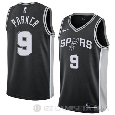Camiseta Tony Parker #9 San Antonio Spurs Icon 2017-18 Negro - Haga un click en la imagen para cerrar
